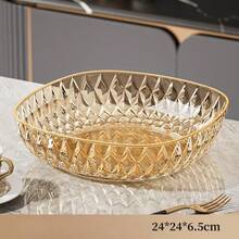 8-9 Inch Handpainted Gold Round Crystal Glass Fruit/Candy Bowl, Elegant Decorative Serving Bowl - Multicolor - View 14