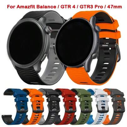 22mm Silicone Sports Curved Dual-Color Wristband, Suitable For Galaxy Watch 46mm/Watch 3 45mm, Fenix Chronos/Vivoactive 4/Venu 2/3, Forerunner 255/265/745, Active, Watch 3/3 Pro/4/4 Pro, Watch GT 2 46mm/2e/2 Pro/2 Pro EGC/3 46mm/Runner 46mm/3 Pro 46mm/3 SE/4 46mm. Curved Shape, Secure Fit, Dual-Color Stitching, Soft And Comfortable, Ideal For Sports, Rock Climbing, And Various Outdoor Activities.