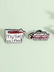 1 Bộ ghim cài áo tráng men thể hiện cá tính, chấp nhận bản thân, kèm huy hiệu cài áo "Xin lỗi, tôi không chấp nhận phản hồi", quà tặng. - Nhiều màu - Xem 7