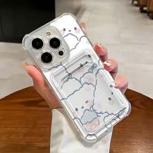 Diseño de funda para teléfono con forma de nube esponjosa con lindas expresiones y colores pastel, una combinación perfecta para tu iPhone216, , Apple, VIVO,  y Honor. Fabricadas en silicona Cartera TPU, ofrecen protección contra golpes y caídas. - transparente - Ver 4
