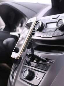 Car CD Slot Phone Mount - Universal Magnetic Base With 17mm Ball Joint, 360-Degree Rotation, Strong Suction Hold, No Slip, Compatible With All Car Phone Holders, Easy Install In CD Media Slot, Ideal For Navigation & Dash Cam - A - View 2