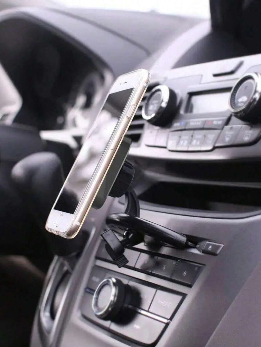 Car CD Slot Phone Mount - Universal Magnetic Base With 17mm Ball Joint, 360-Degree Rotation, Strong Suction Hold, No Slip, Compatible With All Car Phone Holders, Easy Install In CD Media Slot, Ideal For Navigation & Dash Cam