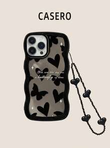 Dây buộc điện thoại di động Wave Black Heart Butterfly + Vòng đeo tay Tương thích với Apple 15/15Pro - màu đen - Xem 5