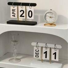 1pc Nordic Style Luxury Flip Calendar Desktop Decor, Home Living Room Entryway Office Bookshelf Ornament - A - View 7