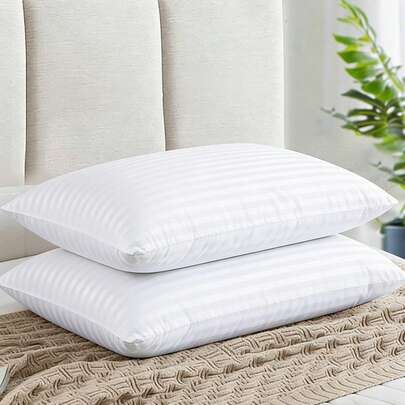 1pc Honeymoon Embossed Pillow - Polyester Embossed Fabric Cover, Hidden Zipper Closure, Hotel-Grade Soft Polyester Fiber Filling, Suitable For Back, Side Or Stomach Sleepers, T/F/Q/K Size For Home And Dorm, Oeko-Tex Certified