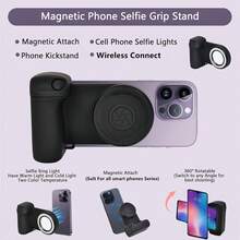 1 Rechargeable Magnetic Mobile Phone Camera Shutter Handle, Ergonomic Camera Grip Holder, 1/4 Inch Screw Interface, Smartphone Holder, Equipped With Night Photography Fill Light, Specially Designed For Travel Photographers. - A - View 8