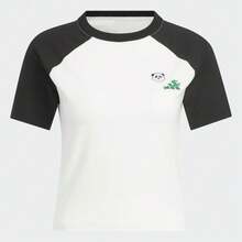 Adidas 女士 W 插肩袖 T 恤，短袖针织圆领 TKC0973 - 白色 - 查看 2