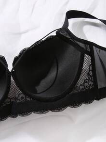 mimilemon Plus Size Women's Underwire Bra Set, Side Support, Shaping, Lift, Comfortable For Daily Wear & Special Occasions - Black - View 5