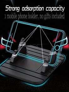 通用防滑硅胶车载手机支架，兼容及其他智能手机，适用于汽车和家庭使用，抓握牢固，采用柔韧硅胶材质，安装简便，兼容性强，是旅行必备配件，可安装在车辆和生活空间，也可作为简约桌面收纳架和免提观看伴侣。 - 黑色 - 查看 2