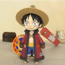 ONE PIECE 正版海贼王PVC人偶钥匙扣挂件 蒙奇·D·路飞 可爱包包挂件周边礼品 海贼王 卡哇伊动漫人偶模型玩具 6-8厘米/2.36-3.15英寸 - 彩色 - 查看 1