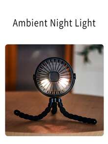 2pcs Octopus Baby Stroller Fan ,USB Rechargeable Portable Silent Fan , Mini Handheld Foldable Trip Fan With Led Night Light ,Multifunctional Desktop Fan With Adjustable Angle , Bending & Twist Free ,3 Adjustable Speeds Desk Fan For Baby's Room, Camping Accessories ,Travel , Live Streaming ,Can Be Hung,Placed Or Wrapped Around - Hồng 2 miếng - Xem 9