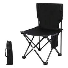 Taburete plegable portátil, perfecto para acampar | Taburete plegable para exteriores, ligero y compacto, plegable para viajes, hecho de tela Oxford duradera, adecuado para senderismo, pesca, actividades de playa, etc. (Negro) - Negro - Ver 9