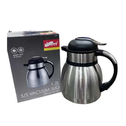 1.2 L Hot Tea Coffee Drinks Vuum Flask Jug Pump Lit Stainless Steel Airpot