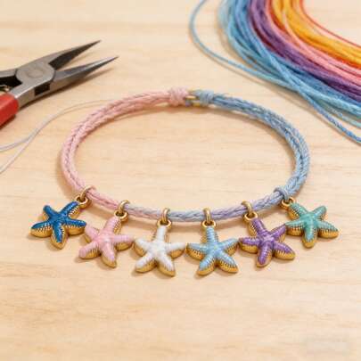 1/5 Pcs Stainless Steel Enamel Starfish Charms For Jewelry Making DIY Bracelet Necklace Jewelry Gold Pendants Handmade Crafts
