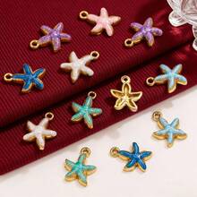 1/5 Pcs Stainless Steel Enamel Starfish Charms For Jewelry Making DIY Bracelet Necklace Jewelry Gold Pendants Handmade Crafts - Multicolor - View 1