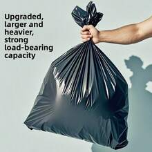 In Stock, Fast Delivery, Large Black Garbage Bags, Thickened 10-Micron Commercial Industrial Cleaning Hotel Custom Garbage Bags - Black - View 1