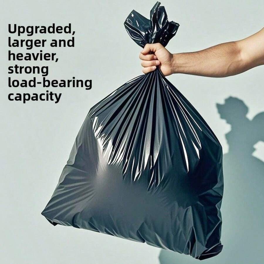 In Stock, Fast Delivery, Large Black Garbage Bags, Thickened 10-Micron Commercial Industrial Cleaning Hotel Custom Garbage Bags - Black - View 1