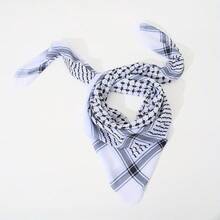 Arabic Men's Headscarf & Headband Set - White Print - View 3