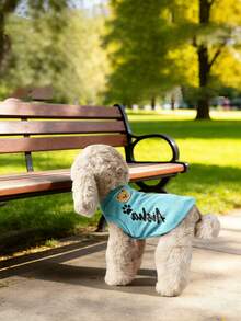 1pc Personalized Mesh Pet Vest, Custom Pet Clothing, Comfortable Breathable Cute Design, Suitable For Spring, Suitable For Small Dogs, Cats Chest Harness With Paw Print Pattern And Leash Ring, Lightweight Customizable Pet Apparel, Pet Supplies - Multicolor - View 6