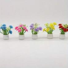 Plantas falsas en miniatura, flores en miniatura para manualidades, plantas y flores falsas a granel para paisajismo de casa de muñecas, bonsái, adornos y manualidades (estilo clásico) - Multicolor - Ver 6