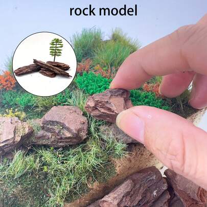 50g Corteza de piedra realista, material para hacer modelos de caja de arena DIY, material para hacer paisajes de modelos, material para plataforma de roca de montaña para escenas de mundo 3D, modelo en miniatura, accesorios de modelo, museo, decoración de Pascua