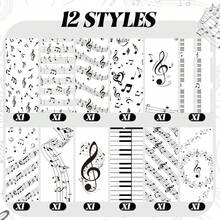 1/6/12支装圣诞音符圆珠笔，1.0mm黑色墨水笔，音乐主题派对礼物，办公用品 - 音符 - 查看 3