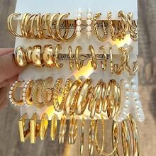 12/24/36/48件套随机时尚女士耳环，款式多样，轻盈舒适，适合日常佩戴、派对、活动，是馈赠佳品。 - 彩色 - 查看 10