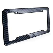 Nuevo marco Universal para matrícula, 30x15CM, 1/2 Uds., patrón de carbono, soporte de marco para matrícula de plástico con Kits de tornillos estándar - 1 juego - Ver 5
