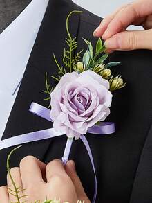 2 chiếc vòng hoa sen xanh đeo tay và cài áo chú rể, vòng hoa hoa giả đeo tay, vòng hoa đeo tay dự tiệc, phụ kiện cài áo chú rể cho nam giới, trang trí dạ hội. - Nhiều màu - Xem 20