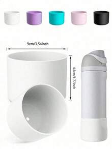 2个7.5-9厘米硅胶水瓶套，适用于24盎司、32盎司、40盎司水瓶，防滑保护套带底部缓冲垫，适用于保温杯、旋转翻转式不锈钢水瓶 - 彩色 - 查看 18