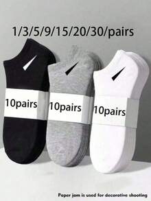 30雙中性運動短襪，白色/黑色/灰色隱形襪，純色極簡時尚，適合日常休閒穿著 2/10/18/20/30/40/60/80/90件（主：2件為1雙） 1/5/9/10/15/20/30/雙 - 彩色 - 查看 11