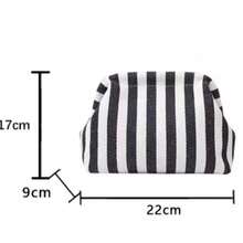 Striped Color Block Clutch Bag, Suitable For Women's Daily Use - Blue - View 11