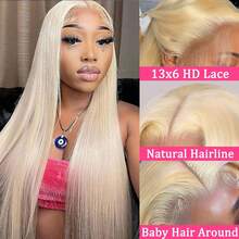 200% High Density Straight Wig - 13x4 13x6 5x5HD Lace Front Virgin Human Blended Hair, Pre-Plucked With Baby Hair & Natural Hairline, Glueless & Sleek For Women - 613 - View 8