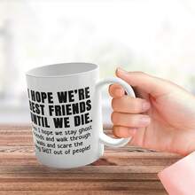 可爱友情马克杯，趣味生日/圣诞礼物，送给最好的朋友、姐妹、伴侣、丈夫、妻子、同事，表达感谢、感恩之情，咖啡杯/茶杯，“你永远是我最好的朋友” - 彩色 - 查看 8