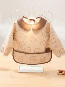 Unisex Baby Cute Bear Waterproof Bib Apron - Khaki - View 5