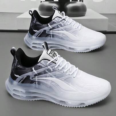 STARNOVO Zapatillas de hombre con suela de relámpago y degradado | Zapatos de moda callejera retro en azul y blanco