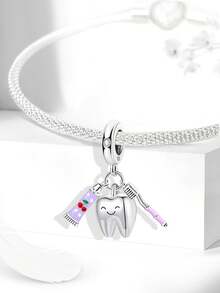 1pc Fashion Cherry Toothpaste Bead Pendant, Suitable For Women's Bracelet, Bangle DIY Jewelry Making And Daily Outfit Accessories, Ideal For Girls - Cherry Toothpaste - View 5
