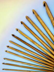 12件套竹制钩针套装 - 适合初学者和专家，DIY毛线工艺套装，符合人体工程学的手工毛线工具，DIY工艺礼品，尺寸：3毫米、3.5毫米、4毫米、4.5毫米、5毫米、5.5毫米、6毫米、6.5毫米、7毫米、8毫米、9毫米、10毫米 - 毛衣編制竹鉤針 - 查看 3