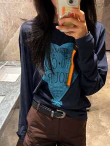 Women Tops - Navy Blue - View 3