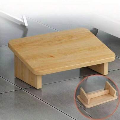 1pc Large Ergonomic Footrest, Wooden Structure With Edging Design, Detachable And Portable, Suitable For Office Desk, Living Room Sofa, Study Chair, Bedside, Bathroom, Toilet And Other Practical Small Furniture