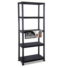 Crystals Plastic Storage Shelving Unit – 3-Tier, 4-Tier & 5-Tier Heavy-Duty Organiser Rack For Home, Garage & Utility - Black - View 13