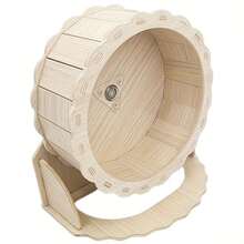Hamster Silent Running Wheel, Wooden Exercise Wheel, Quiet Activity Wheel, Pet Toy, Suitable For Hamsters, Gerbils And Small Animals - Multicolor - View 1