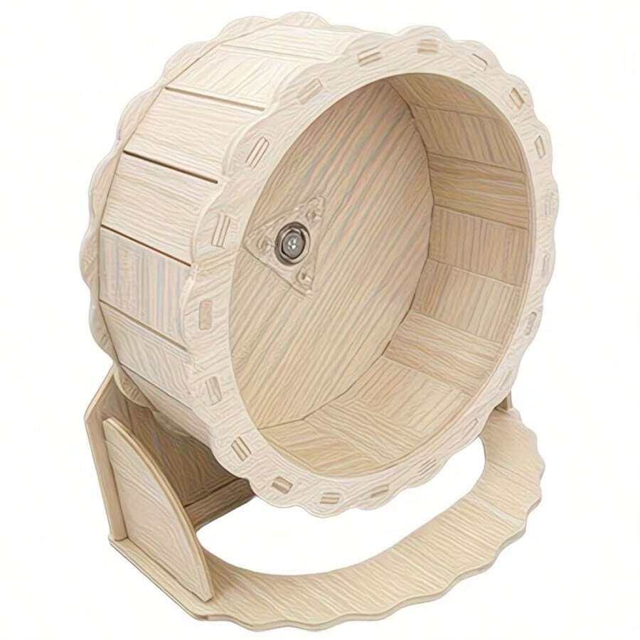 Hamster Silent Running Wheel, Wooden Exercise Wheel, Quiet Activity Wheel, Pet Toy, Suitable For Hamsters, Gerbils And Small Animals - Multicolor - View 1