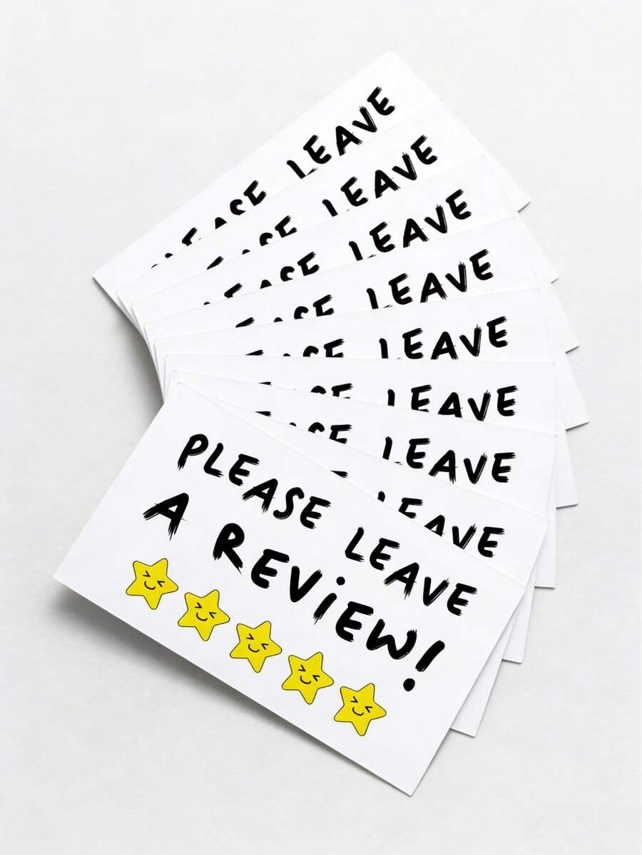 50 PCS Customer Appreciation Cards, Mini Business Thank-You Cards, With "Please Leave A Review" Message In English, Suitable For Small Businesses, Individual Stores, And Online Stores. - Loyalty Card - View 1