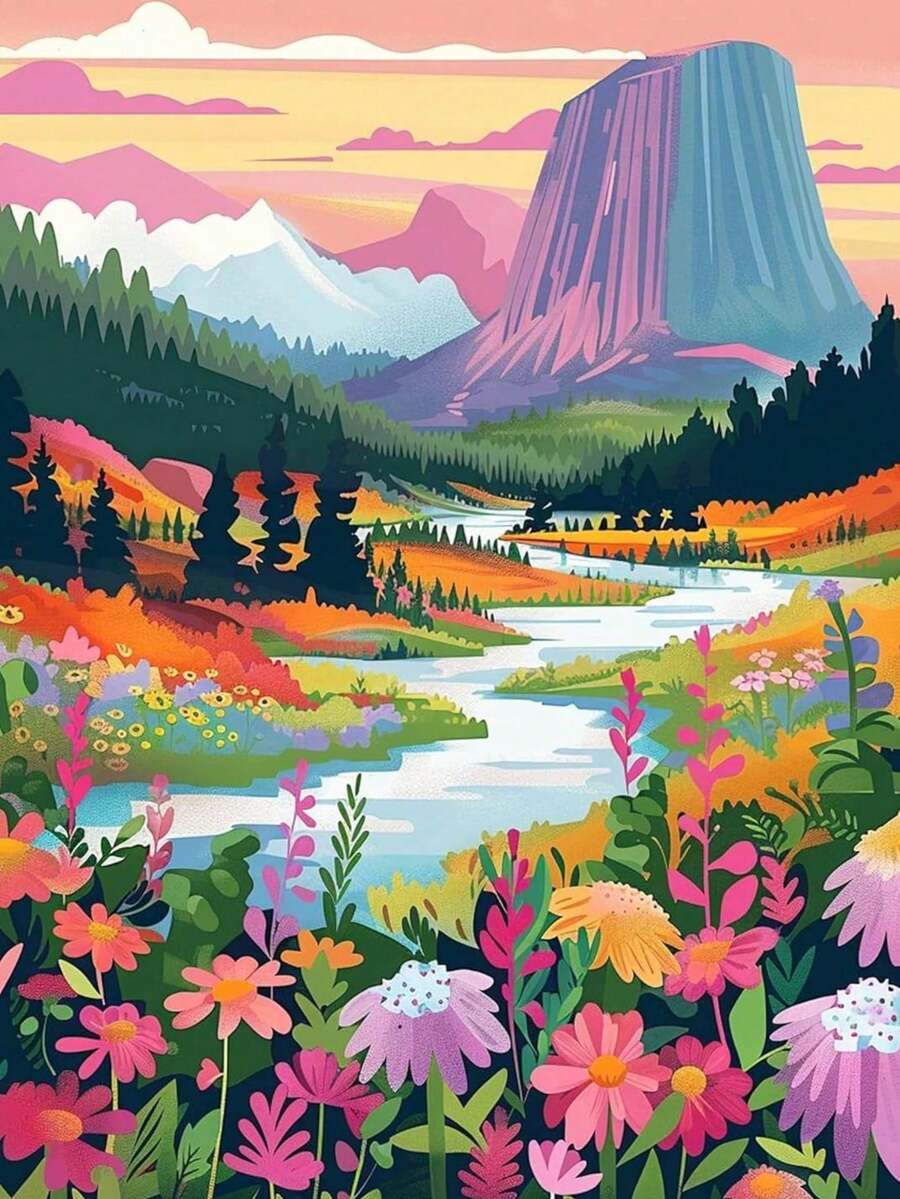 5D钻石画“流水致富”，全钻风景画，客厅大型钻石刺绣，2020新款 - 無框 - 查看 1