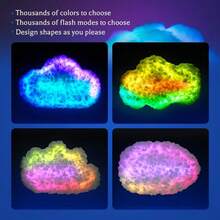 LED Cloud Light With Smart APP And Remote Control Music Rhythm Light Multi-Color Changing Ceiling Cloud Light Suitable For Festival, Party, Home, Bedroom Decor Fantasy Cloud Light - 彩色 - 查看 4