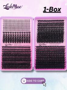 1360PCS/680PCS Lash Clusters With Spikes Wispy Eyelash Clusters Kit, T50+80D+100D+120D Faux Mink Individual Lashes, 0.31-0.63inch Spikes Lash Clusters, Lash Clusters Kit, Individual Lashes With Lash Bond And Seal, Tweezers & Brush, Perfect For Daily Wear, Weddings, Parties, Halloween, Christmas, And Special Occasions, Eye Lash Clusters, Individual Eyelashes, Lashes, Fake Lashes, Beauty & Health, Festive Glam Beauty - 紫色 - 查看 15