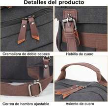 Mochila para Hombre,Mochila de Senderismo, Bandolera Hombre Lona impermeable, Bolsas al Hombro,Viajes, Deportes, Actividades al Aire Libre - Blanco - Ver 5