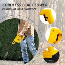Portable Handheld Leaf Blower, Cordless Leaf Blower Compatible With Battery, Lightweight , Electric Leaf Blower With Extension Tube, Suitable For Gardens And Courtyards - Yellow - View 5