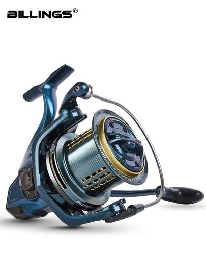 BILLINGS Spinning Reel,Saltwater Spinning Fishing Reels,20Kg Max Drag Ultra Smooth Powerful Surf Fishing Reel,CNC Aluminum Spool,Stainless Steel Spindle,8000/10000/12000/14000 Long Casting Reel